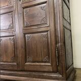 Louis XV carved wooden wardrobe from the 18th century