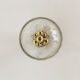 Golden mid-century ice glass ceiling lamp by Doria