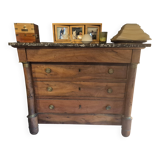 Empire period walnut chest of drawers