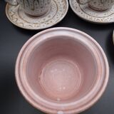 Earthenware coffee service signed Jean Austruy Vallauris around 1970 - Cups - saucers - milk pot