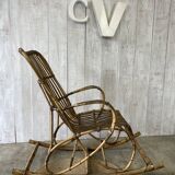 Rocking- chair en rotin vintage