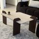 Table basse "sira" travertin et bois