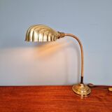 Large Art Deco brass lamp, shell shape, 1930