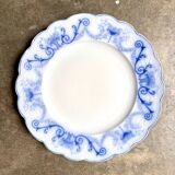 Sarreguemines round dish in blue earthenware, "Basket" service