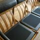 Eric Merthen leather sofa with matching ottoman, Sweden 1960s