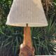 Vintage wood brutalist lamp 50s