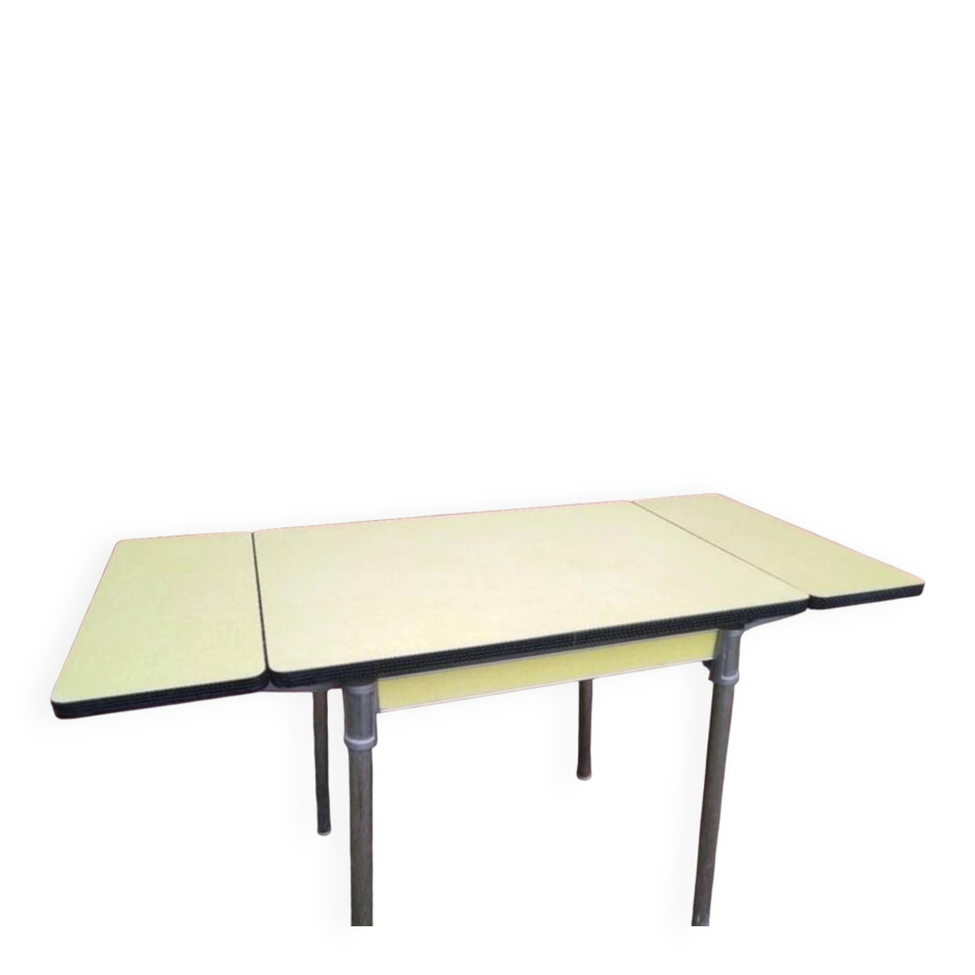 Table extensible en Formica jaune