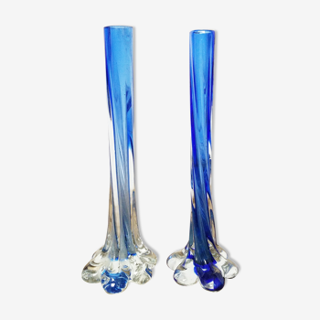 Blue soliflores vases