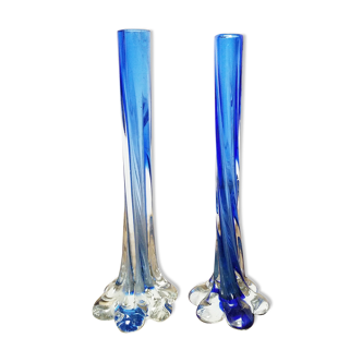 Blue soliflores vases
