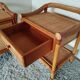 Double rattan bed and his pair of bedsides