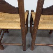 Straw brutalist chairs, set of 4