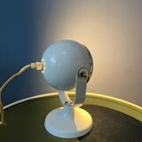 Mid-century small white space age eyeball table lamp