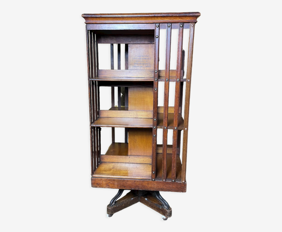 Bibliothèque tournante chêne 1900