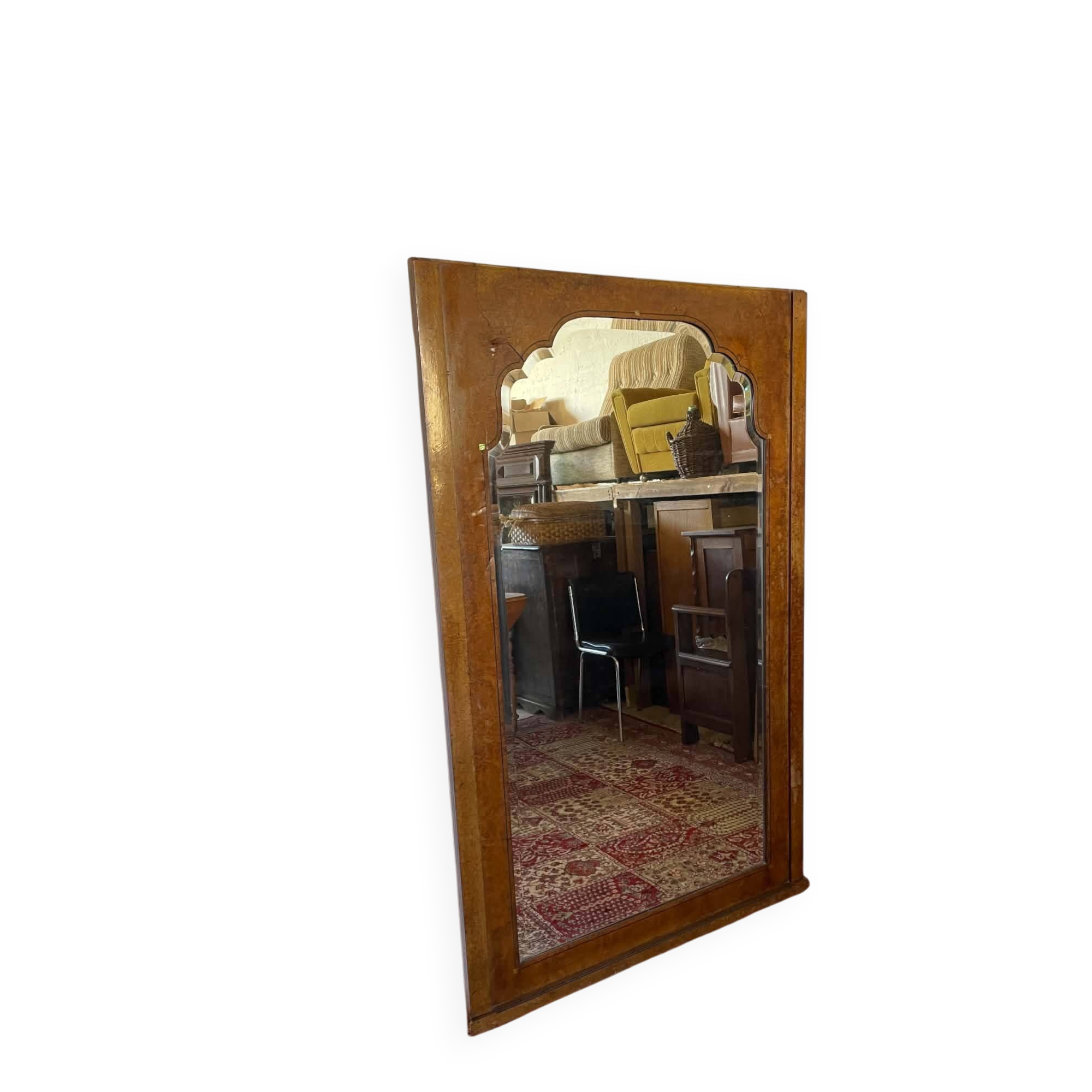 Large antique mirror in wood burl and mother-of-pearl – Art Deco style