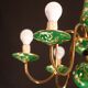 Art Deco Brass and Painted Terracotta Chandelier, 1950s