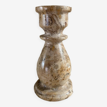 Beige marble candle holder