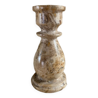 Beige marble candle holder