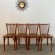 Lot de 4 anciennes chaises de bistrot baumann vintage en bois