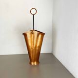 Original Metal Copper Brutalist Hollywood Regency Umbrella Stand Germany, 1970s