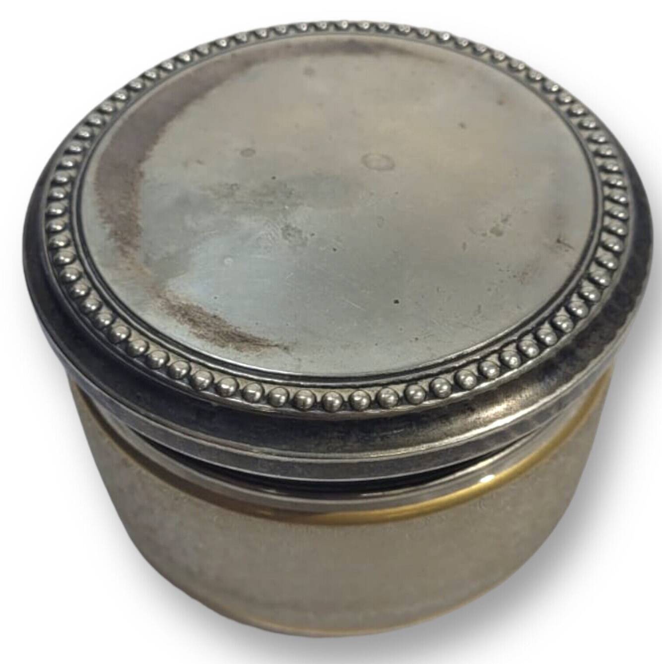 Crystal pot and silver metal lid