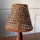 Small wooden and cane lamp