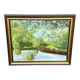 Oil painting on canvas, landscape of the Seine, 75x56cm.