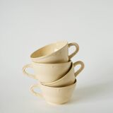 Set of 4 Badonviller coffee cups, Cream, 1960