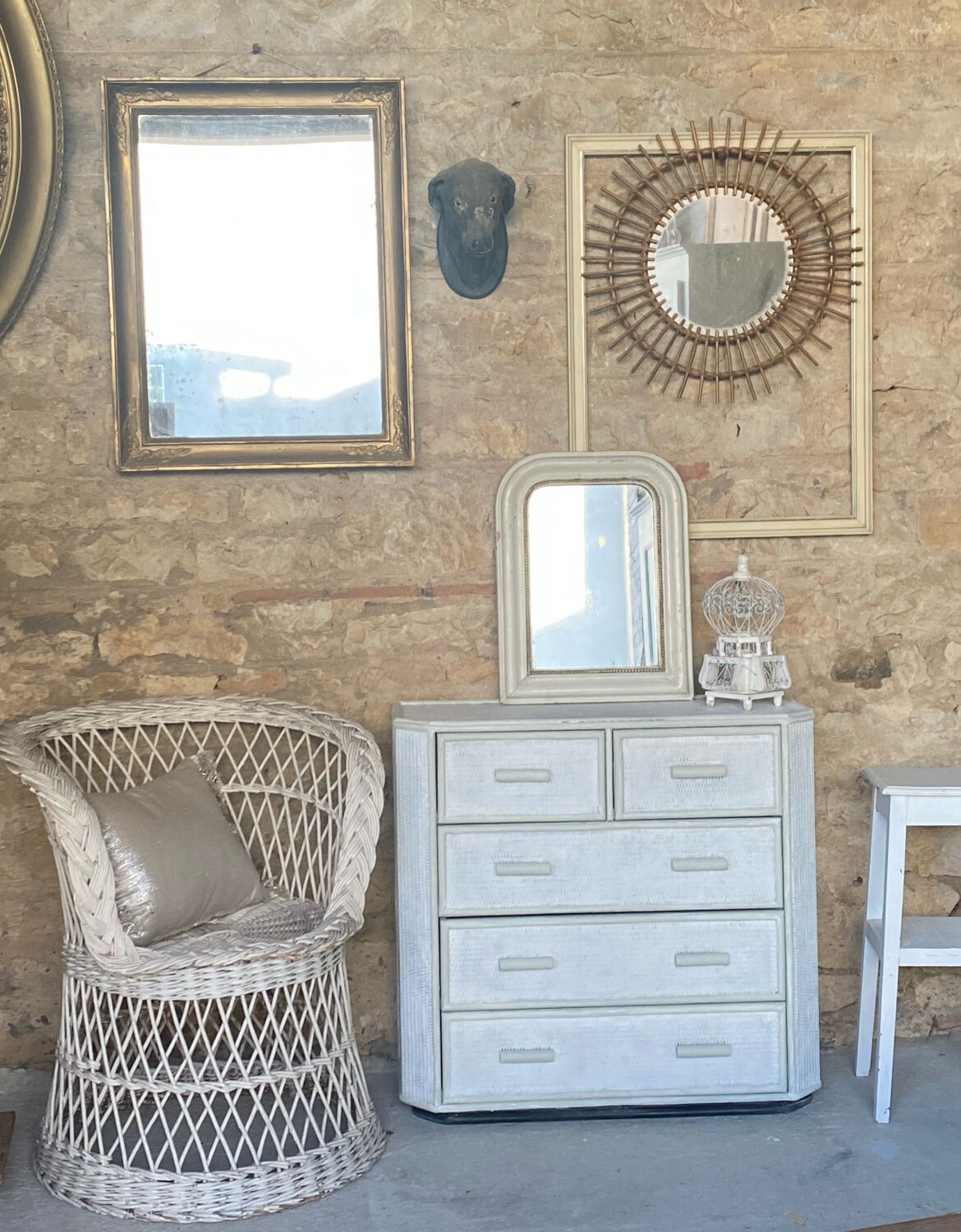 Rattan chest of drawers