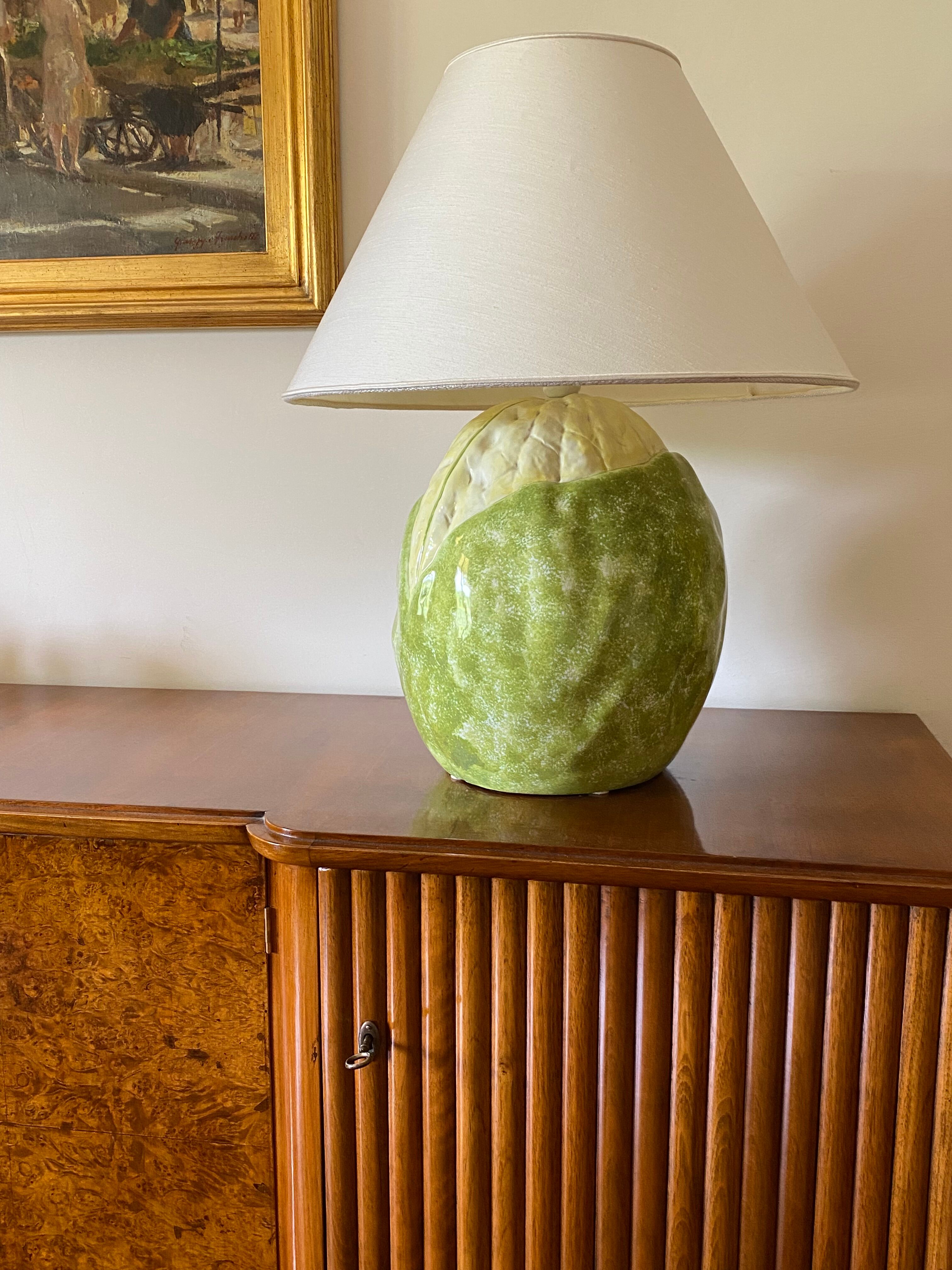 Ceramic cauliflower-shaped lamp base, Italy 1970s