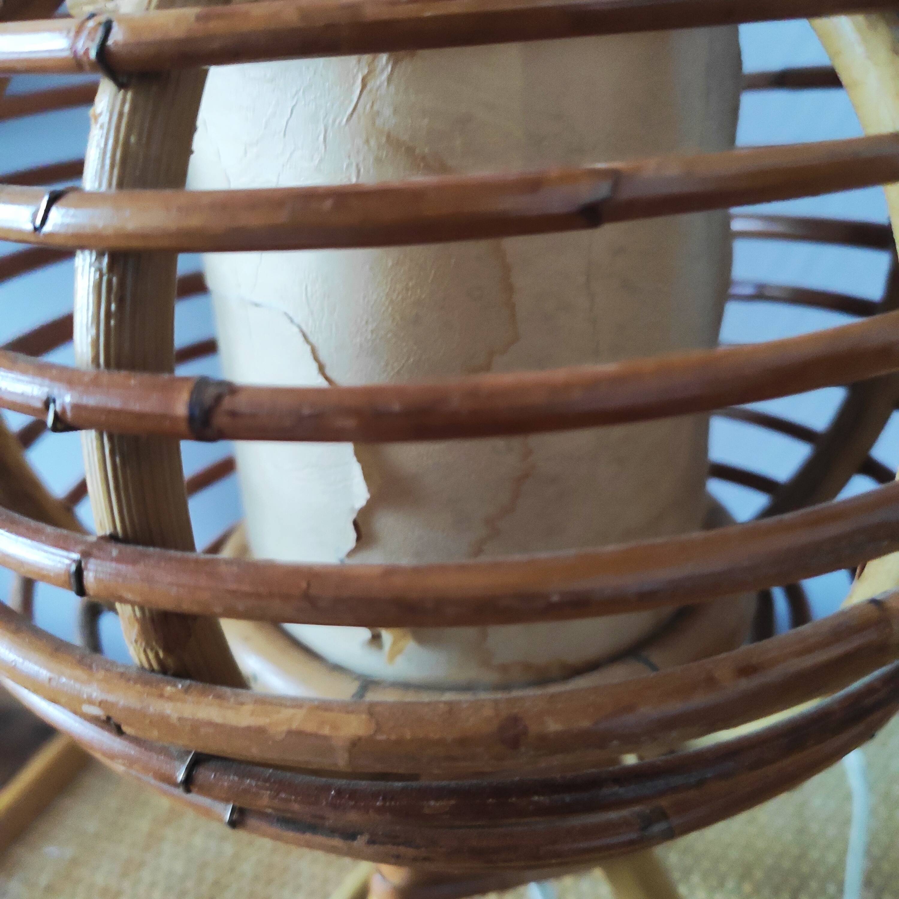 Pair of rattan ball lamps 60-70