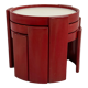 Set of 3 red nesting tables by Gianfranco Frattini for Cassina, 1970