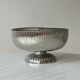 Silver stainless steel pedestal bowl