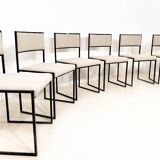 Ensemble de 6 chaises de salle à manger Willy style Rizzo