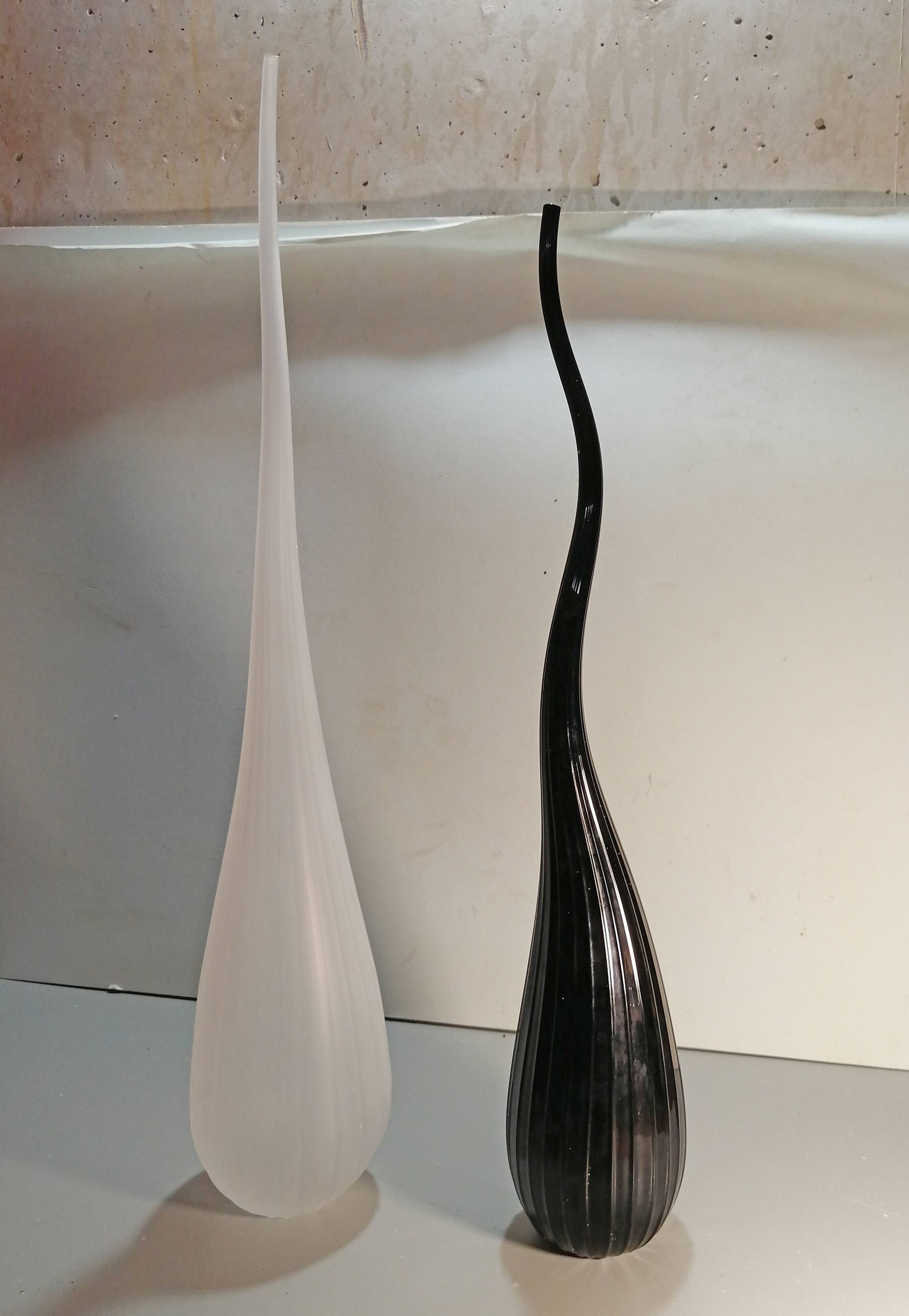 Salviati by Renzo Stellon two vases soliflore model Aria murano glass