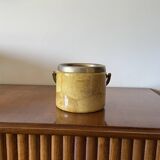 Mid-century cream parchment ice bucket, Aldo Tura Italy 1950s