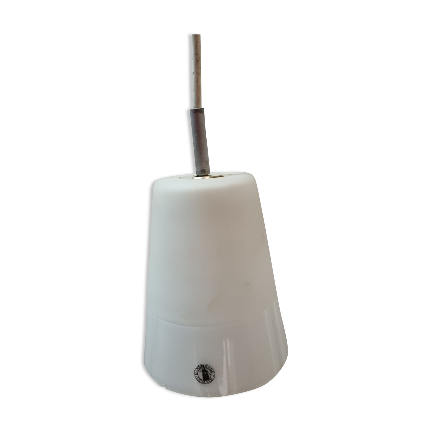 Handmade white opaline suspension