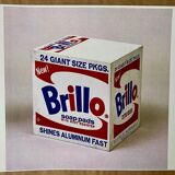 Original vintage pop art poster reissue of Andy Warhol "Brillo Box 1964"