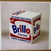 Original vintage pop art poster reissue of Andy Warhol's "Brillo Box 1964".