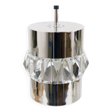 Three Bakalowits pendant lamps in nickel, brass, and faceted crystal, Austria, 1950s.