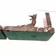 Art Deco Bookends of Doe Lying on Portor Marble