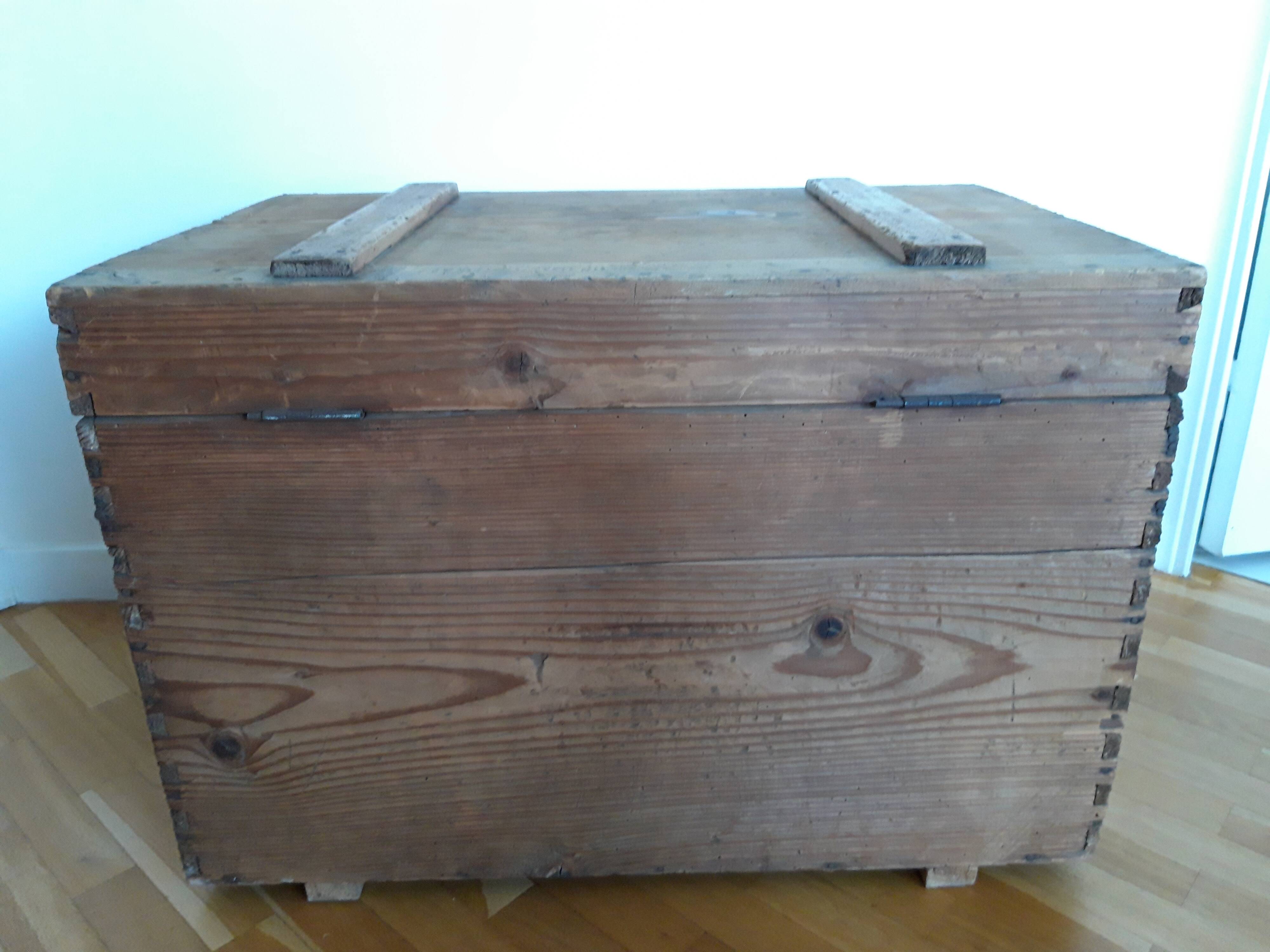 Old solid pine chest