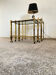 Trio of coffee tables "Nido" brass and glass Italy 70s
