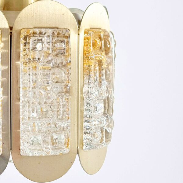 Plafonnier scandinave en verre du milieu du siècle de Vitrika, Danemark, années 1960