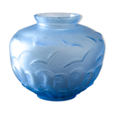 Molded glass vase marine décor 50s