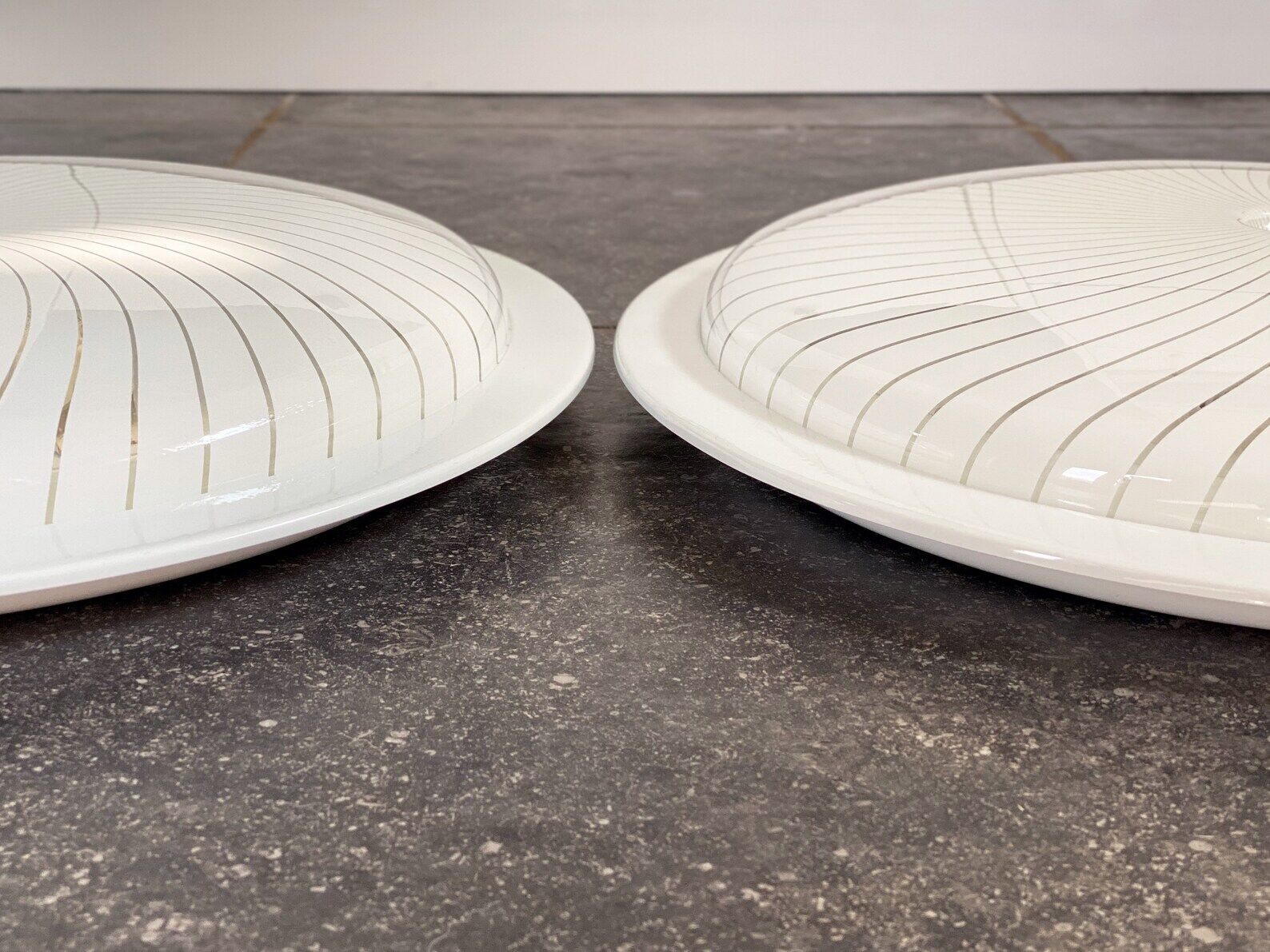 Vintage ceiling lamp with acrylic striped shade