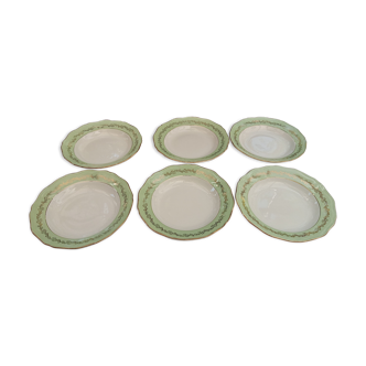 6 old hollow plates L'Amandinoise