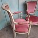 4 fauteuils Directoire en velours rose