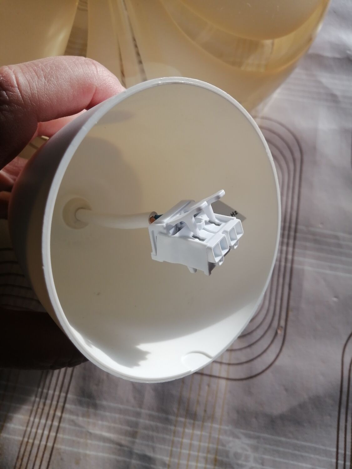 Vintage marbled Murano glass pendant light.