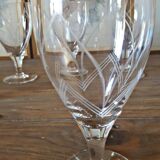 Vintage Etched Crystal Wine Glasses