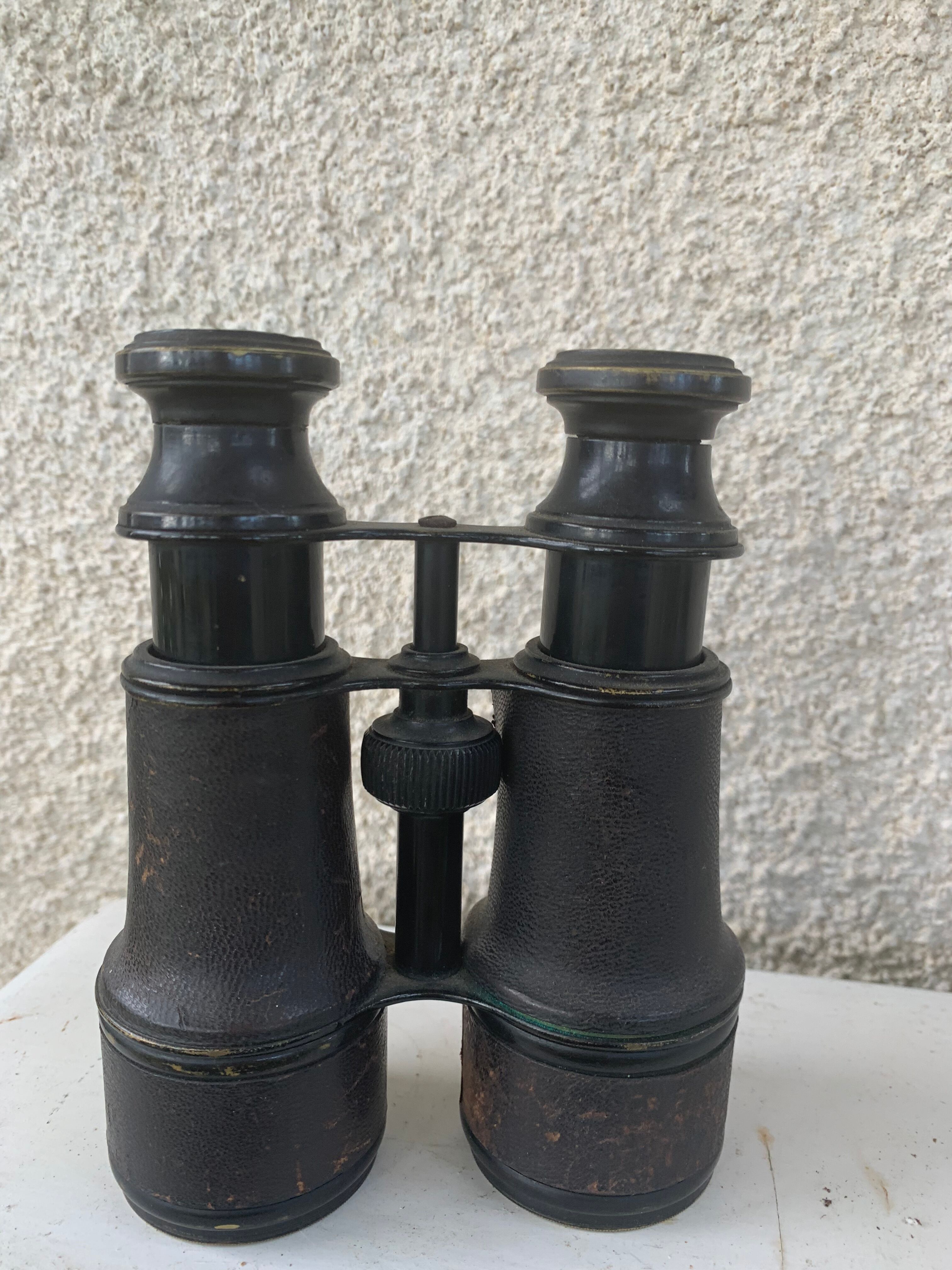 Pair of antique metal binoculars